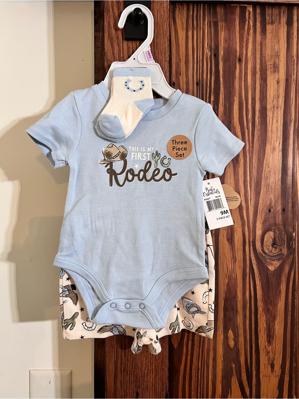 Baby Essentials "My First Rodeo" Light Blue Set